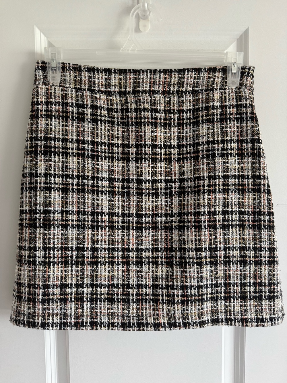 LOFT Black and White Tweed Mini Skirt - Picture 2 of 8